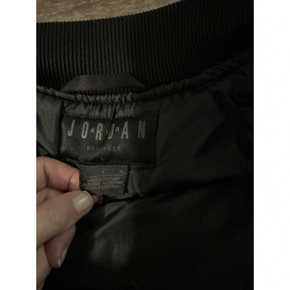 Nike Air Jordan Boys Jumpman Bomber Jacket Youth L Black Full Zip Vtg Y2K